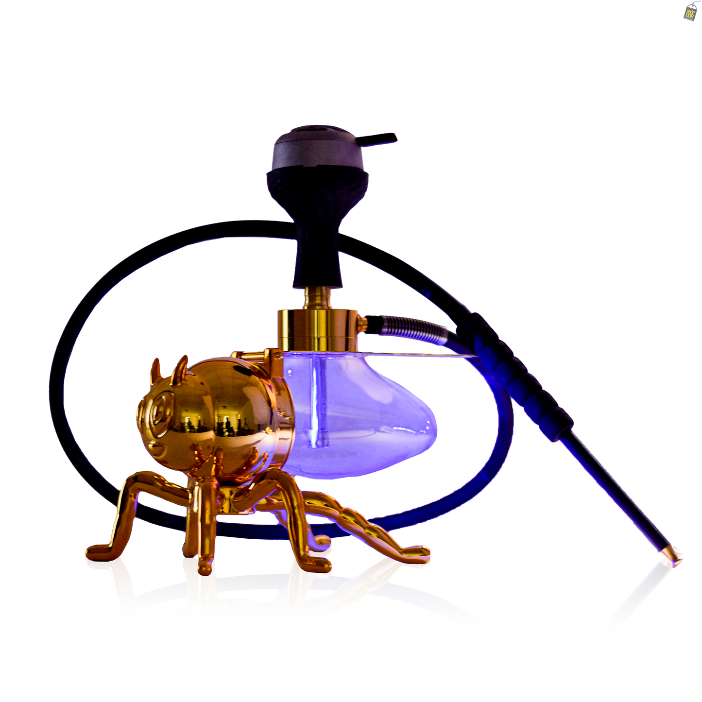 Giant Bee Hookah with LED Light - Gold