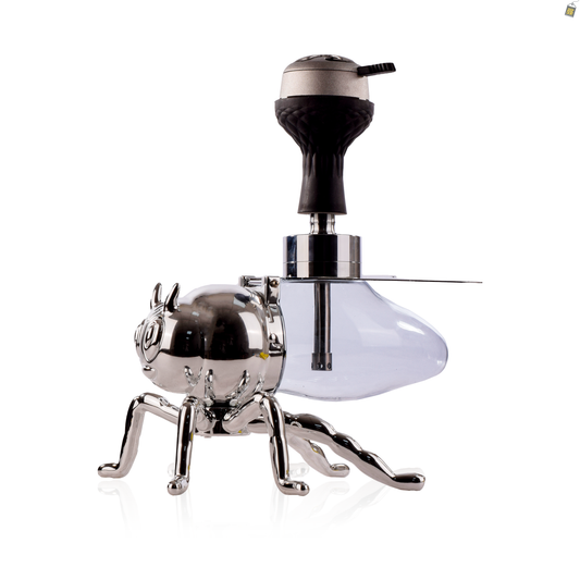 Giant Bee Hookah with LED Light - Silver