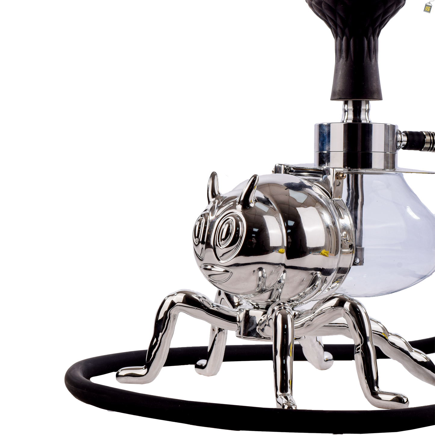 Giant Bee Hookah with LED Light - Silver