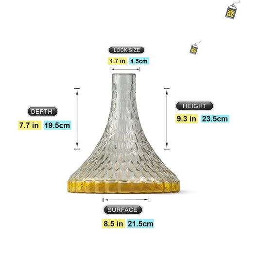 Glare Amber Hookah Glass Replacement Base Only (Without Lock)