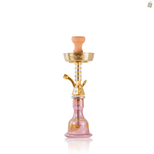 Hammer Khalil Gem Hookah - Gold Stem / Purple Base