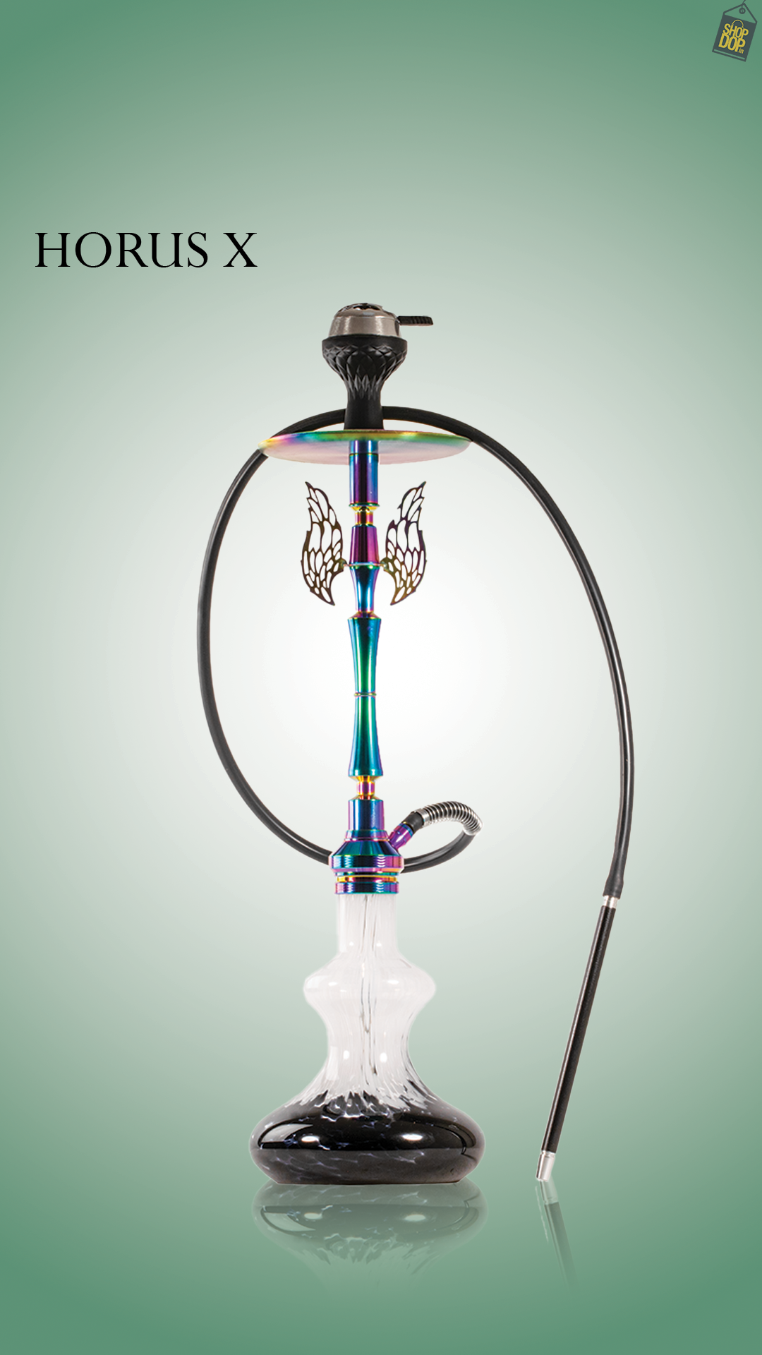 Horus Hookah with Wings - Rainbow