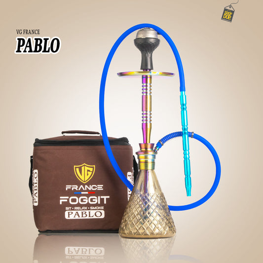 Pablo L2 Hookah with Bag - Grey Base / Rainbow Stem