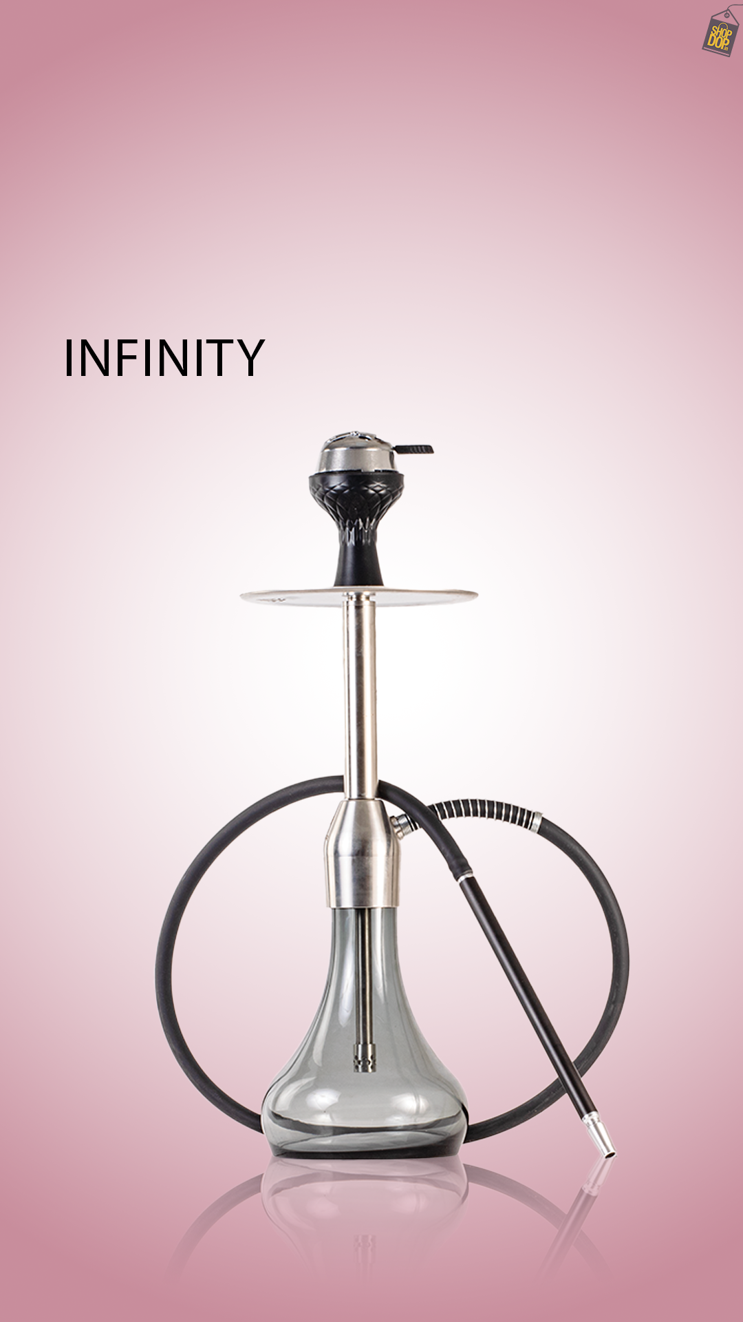 Infinity Hookah - Silver Stem / Grey Base