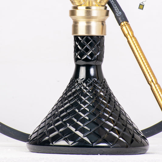 COCOYAYA King Series Fabio Hookah - Gold Stem / Black Base