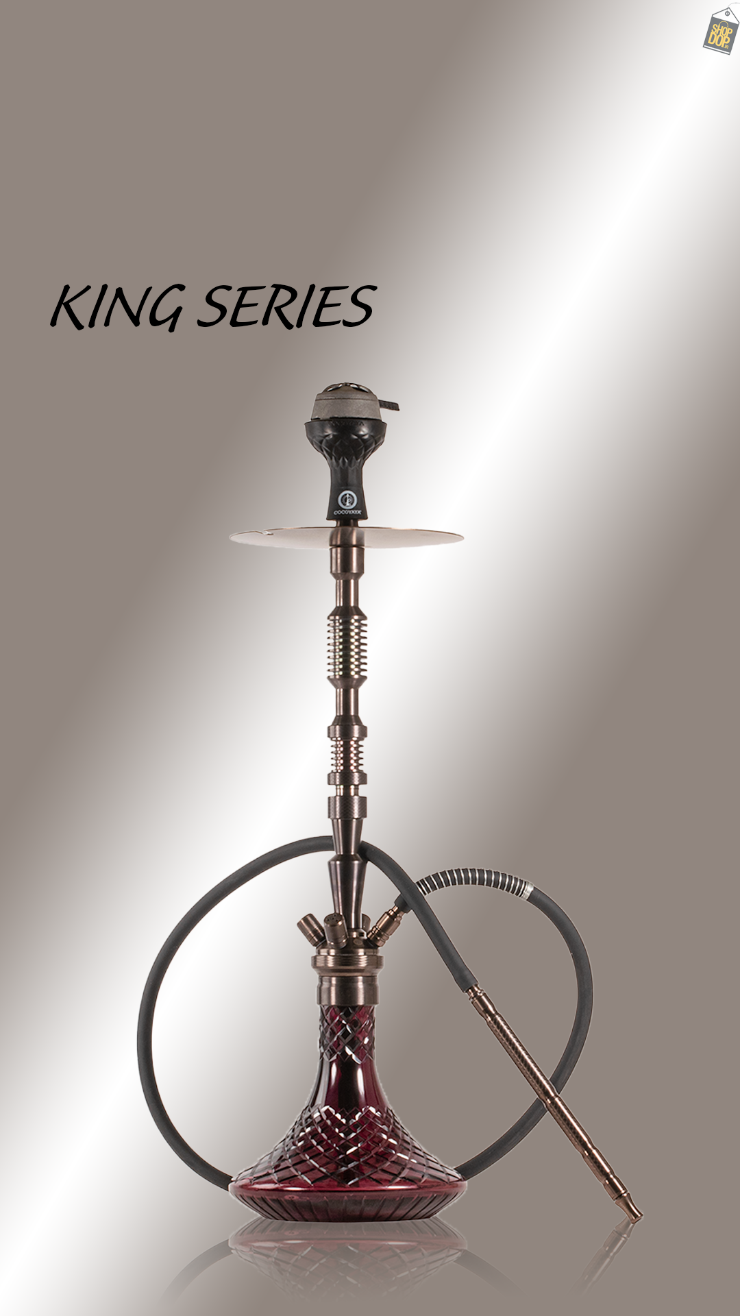 COCOYAYA King Series Dario Hookah - Bronze Stem / Purple CGB Base