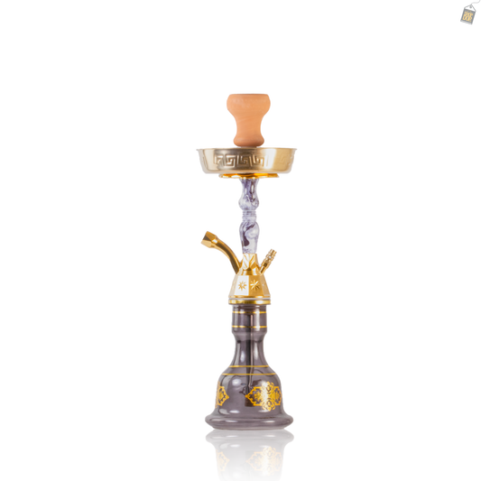 Knotter Khalil Gem Hookah - Gold Stem / Coffee Base