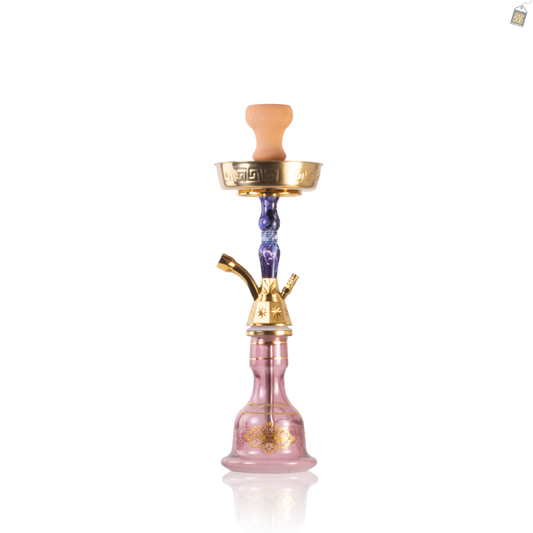 Knotter Khalil Gem Hookah - Gold Stem / Purple Base