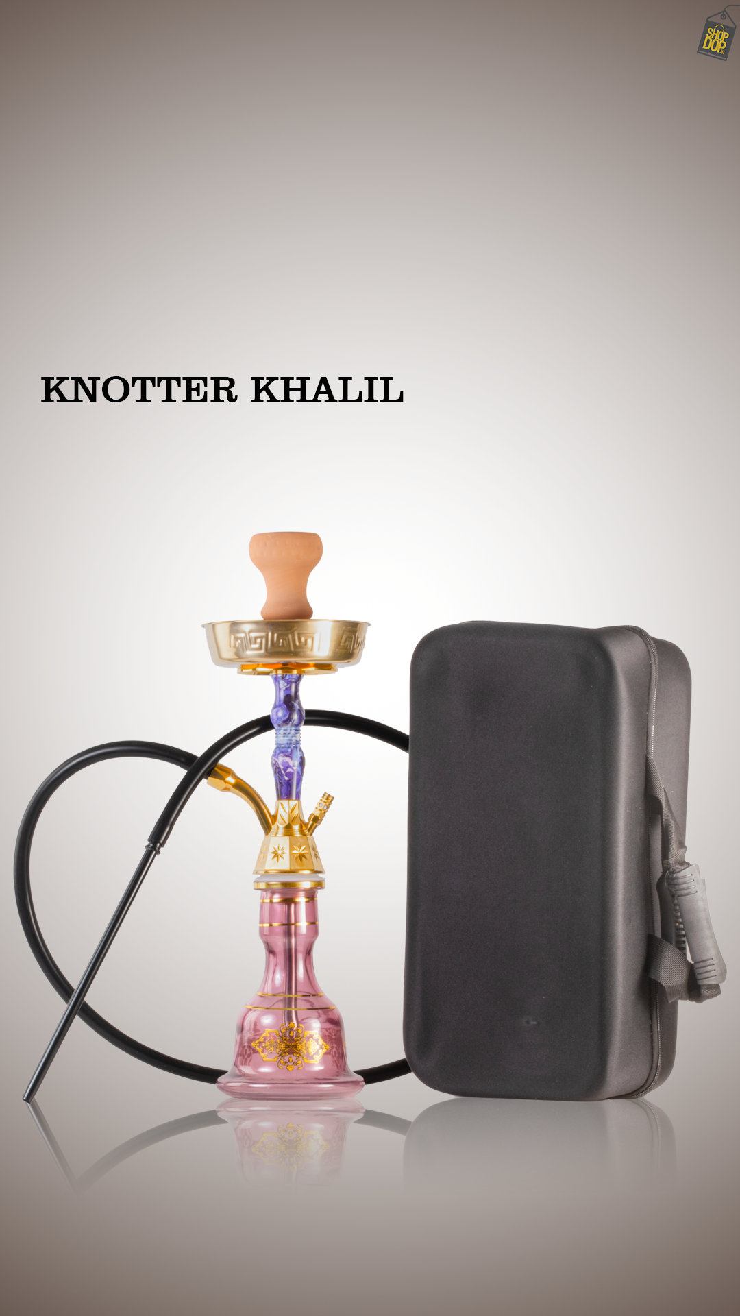 Knotter Khalil Gem Hookah - Gold Stem / Purple Base