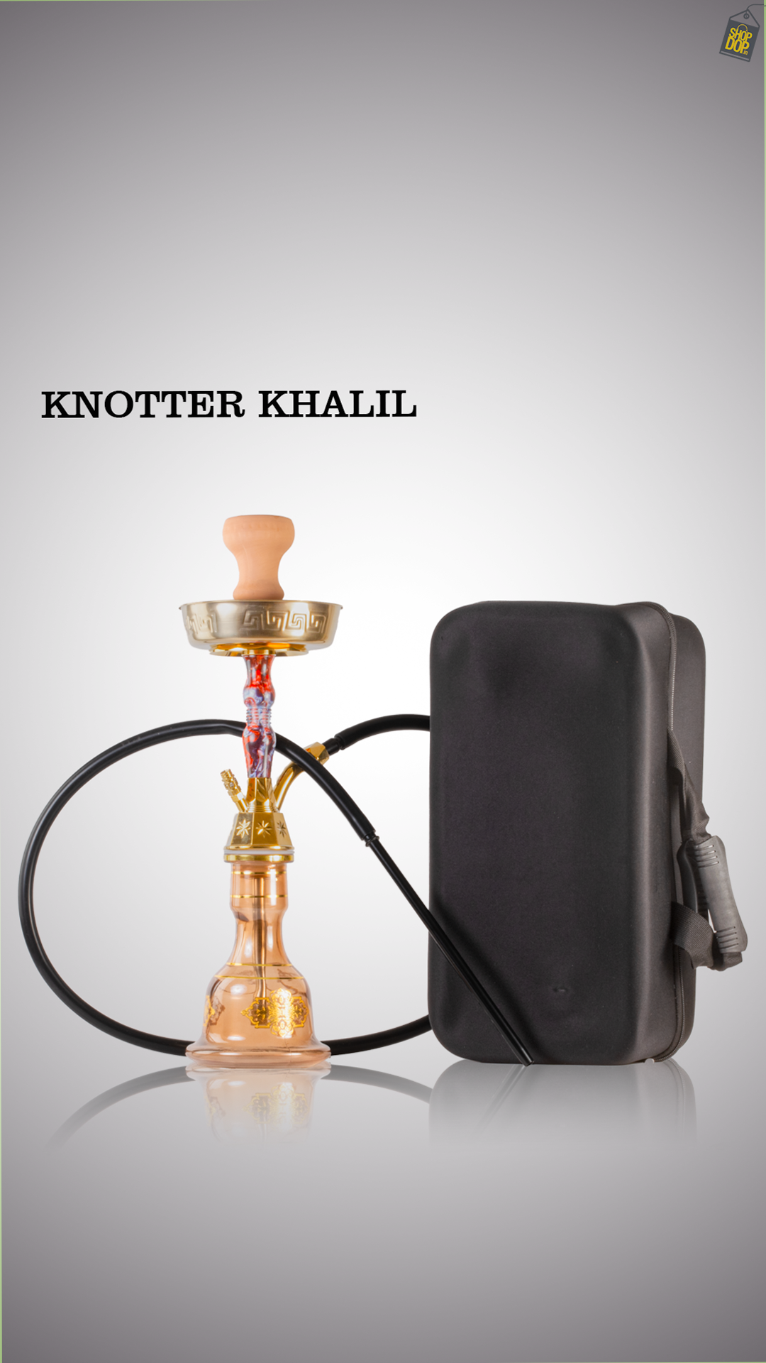 Knotter Khalil Gem Hookah - Gold Stem / Grey Base