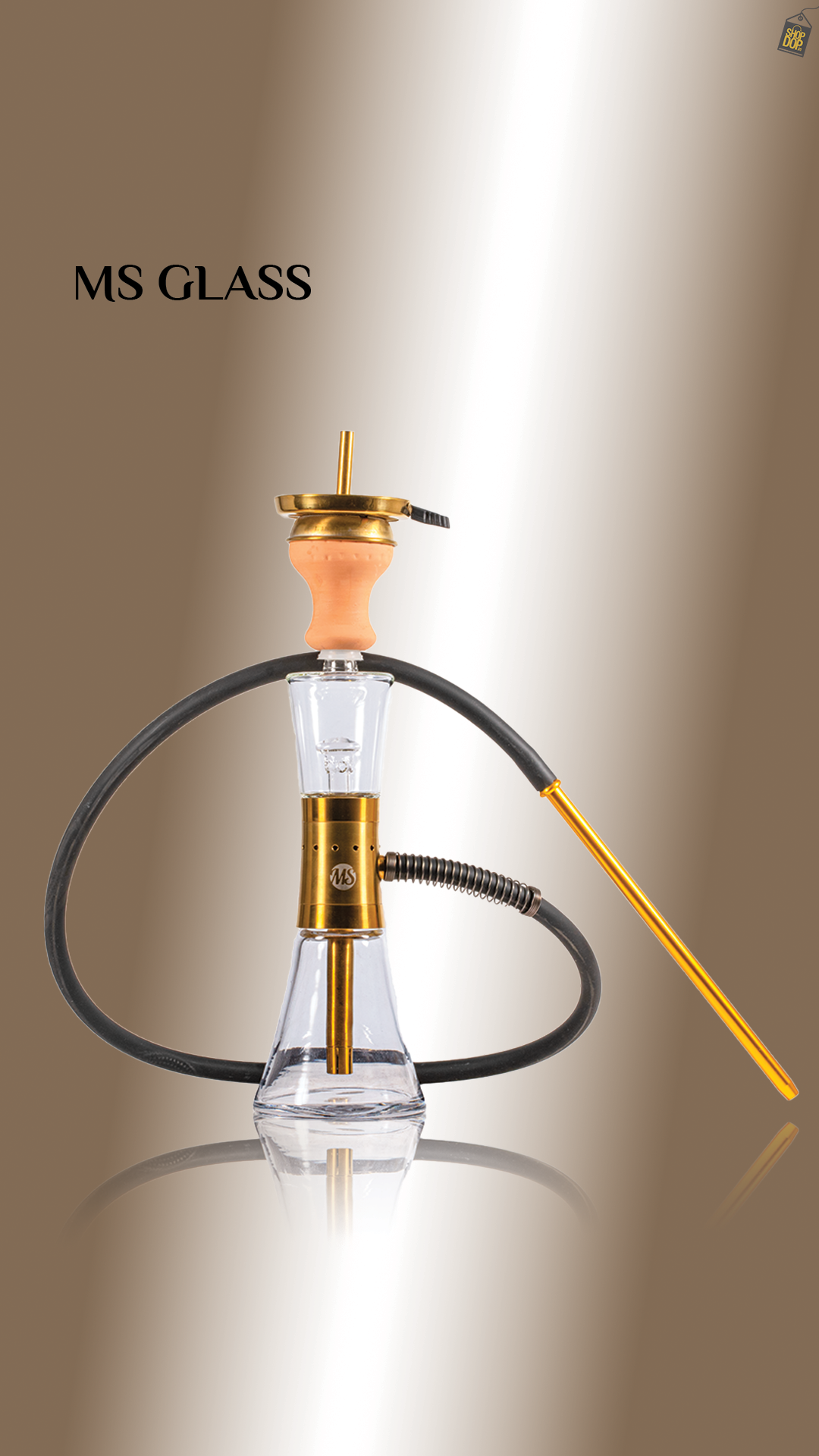 MS Glass Hookah - Golden