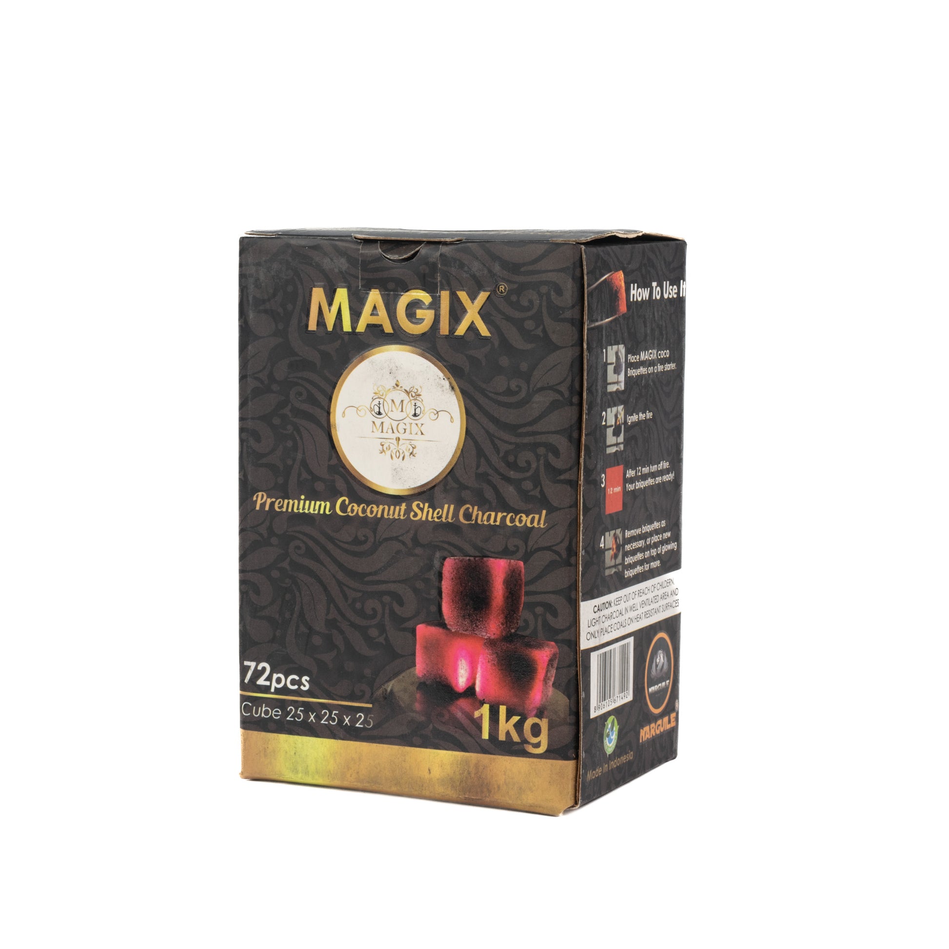 Magix Coconut Coal for Hookah 1kg Pack - 72pcs