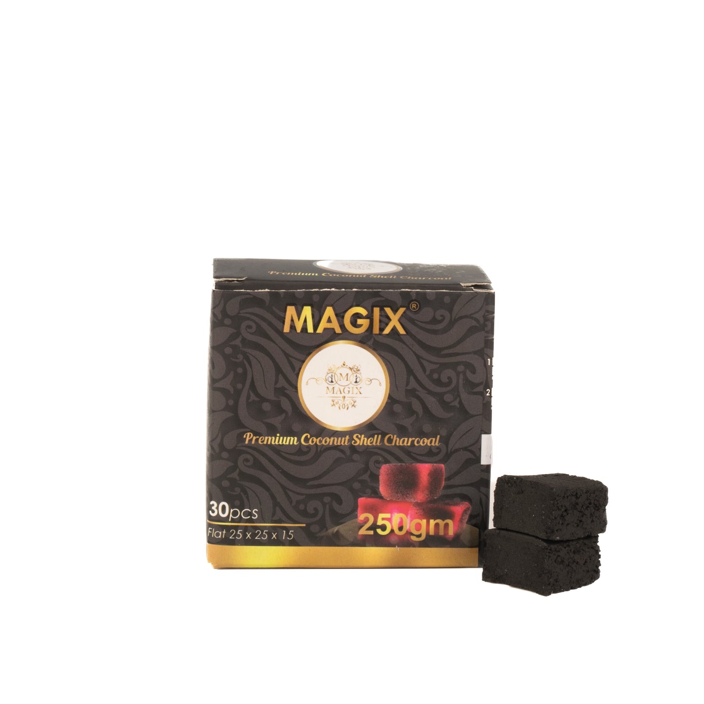 Magix Flat Coconut Coal for Hookah 250g Pack - 30pcs