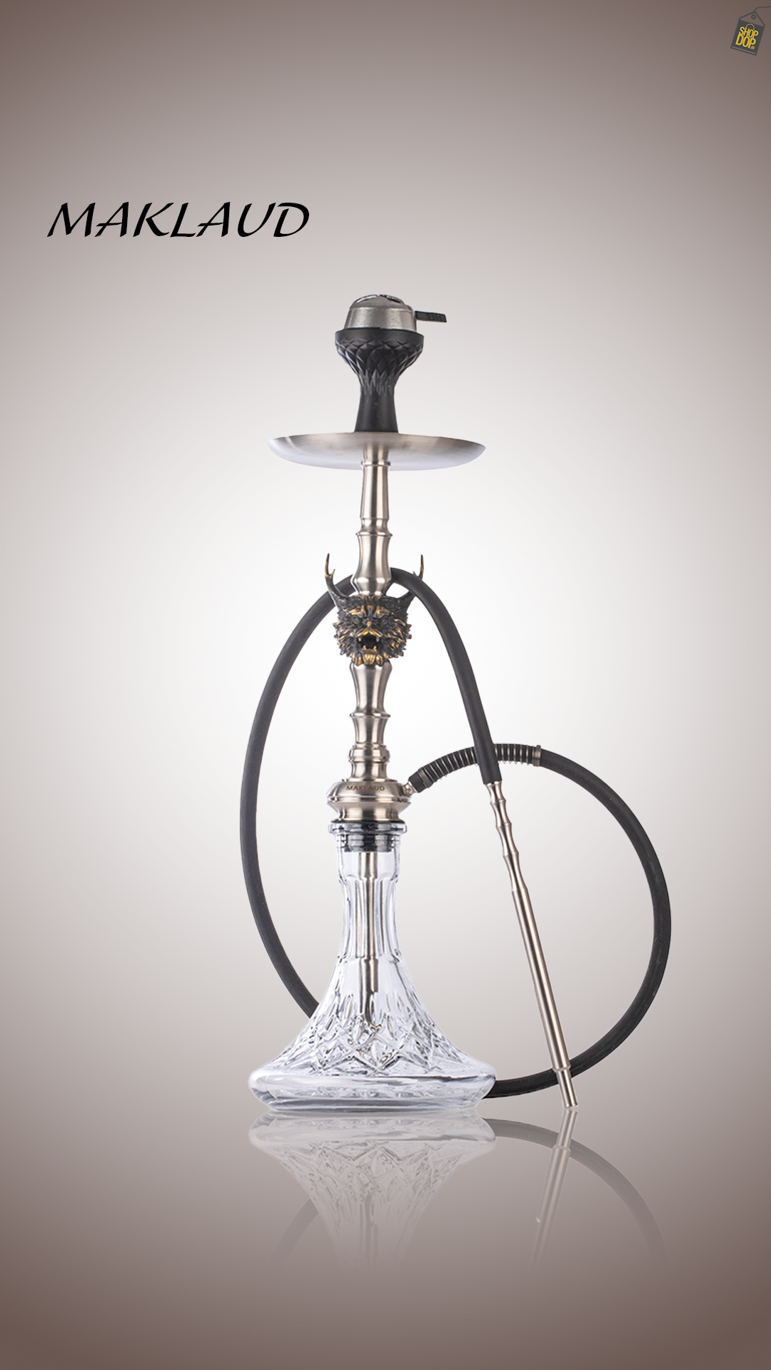 MKL Beast Lord Hookah with Wooden Case - Silver