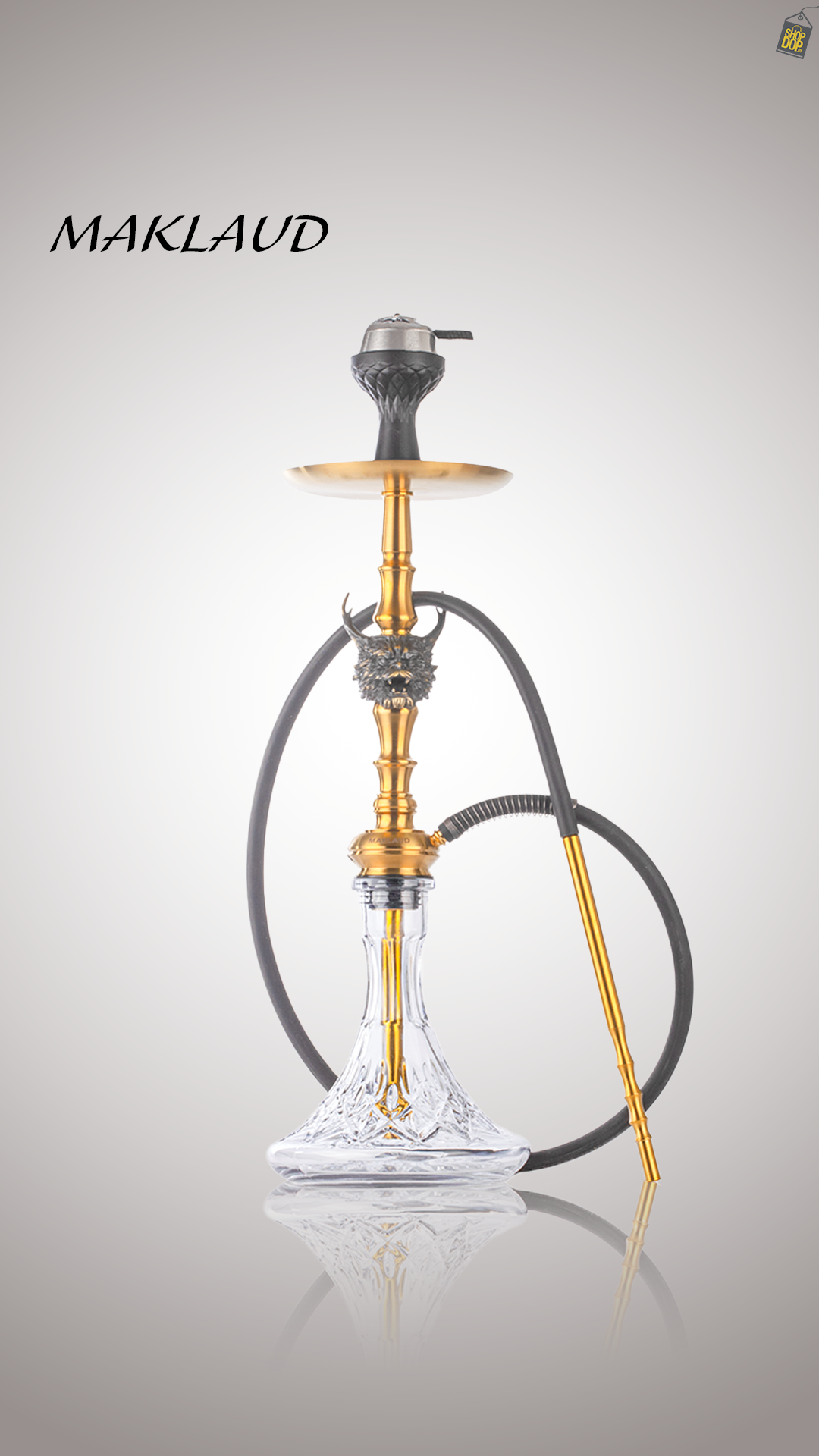 MKL Beast Lord Hookah with Wooden Case - Gold