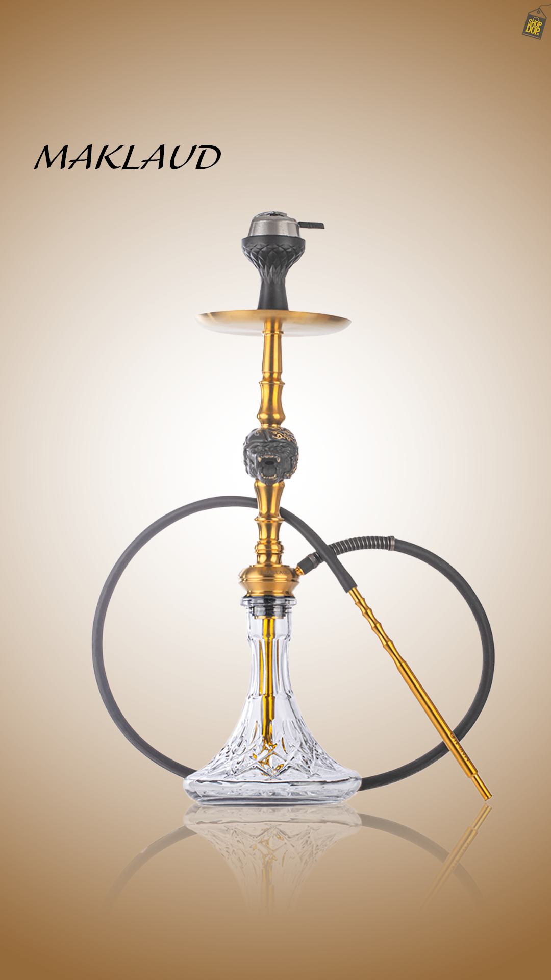 MKL Soldier Ape Hookah with Wooden Case - Gold