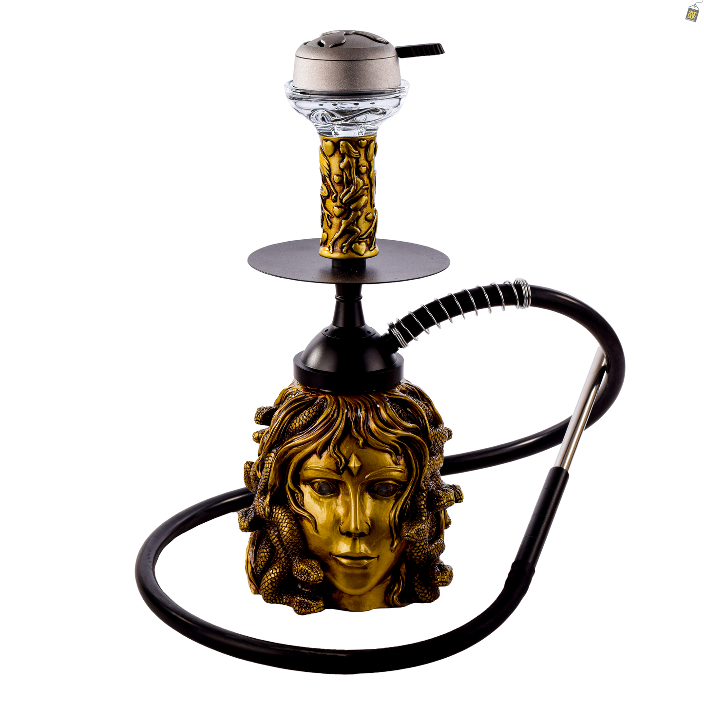 Medusa Hookah with LED Light - Gold