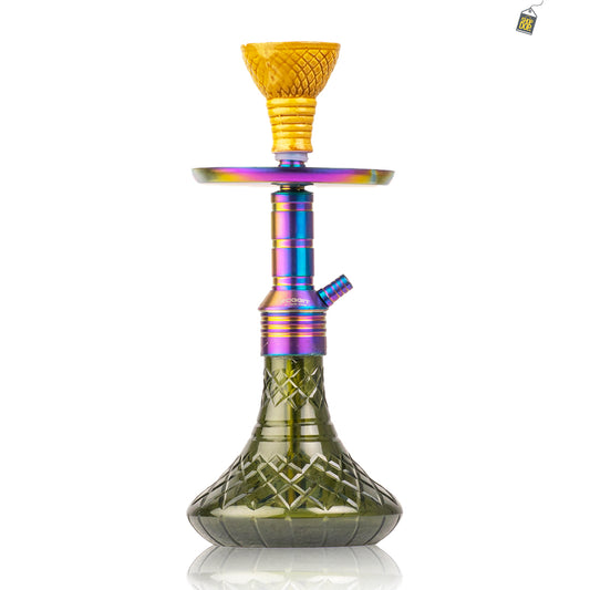 Noddy 007 Night Fire Hookah with Bag - Rainbow Stem / Black Base