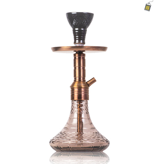 Noddy 007 Night Fire Hookah with Bag - Bronze Stem / Light Purple Base