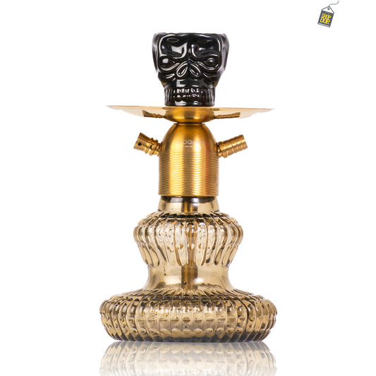 Noddy 2.0 Hookah - Gold Stem / Grey Carafe Base