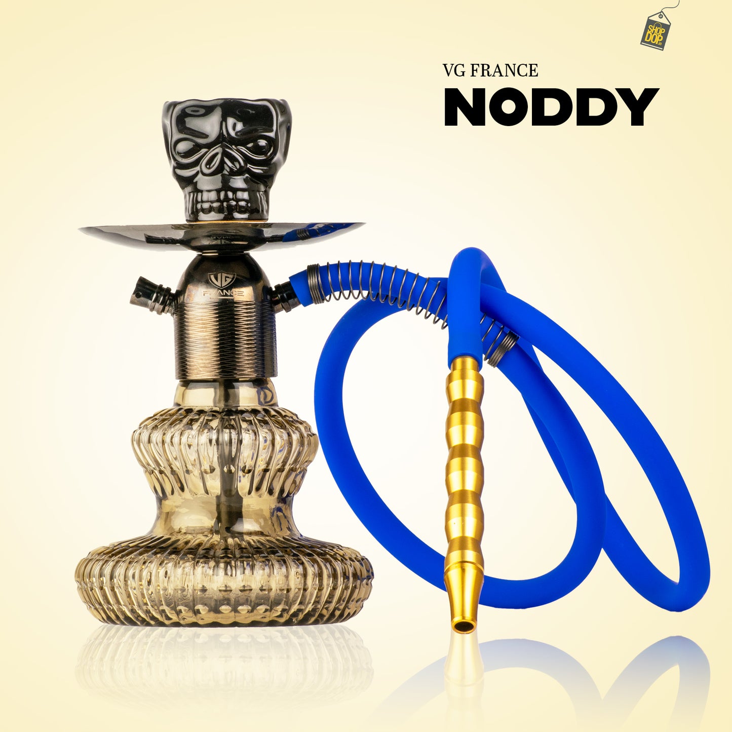 Noddy Hookah - Black Stem / Grey Carafe Base