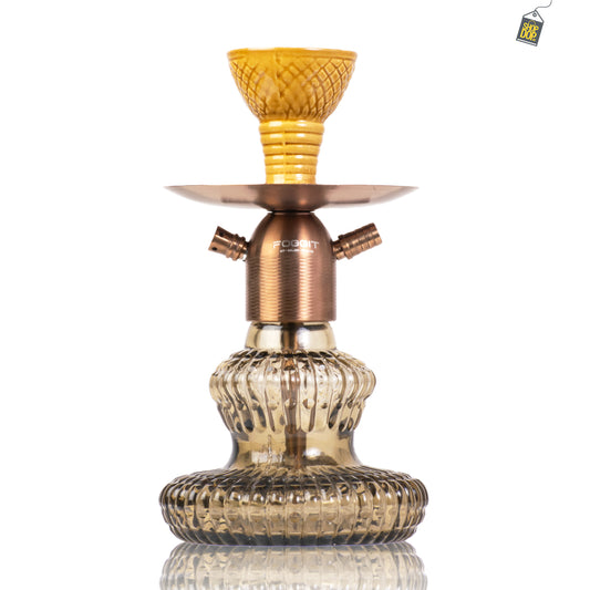 Noddy Hookah - Bronze Stem / Grey Carafe Base
