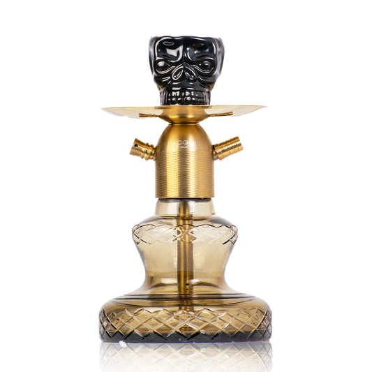 Noddy Hookah - Gold Stem / Grey Carafe Base