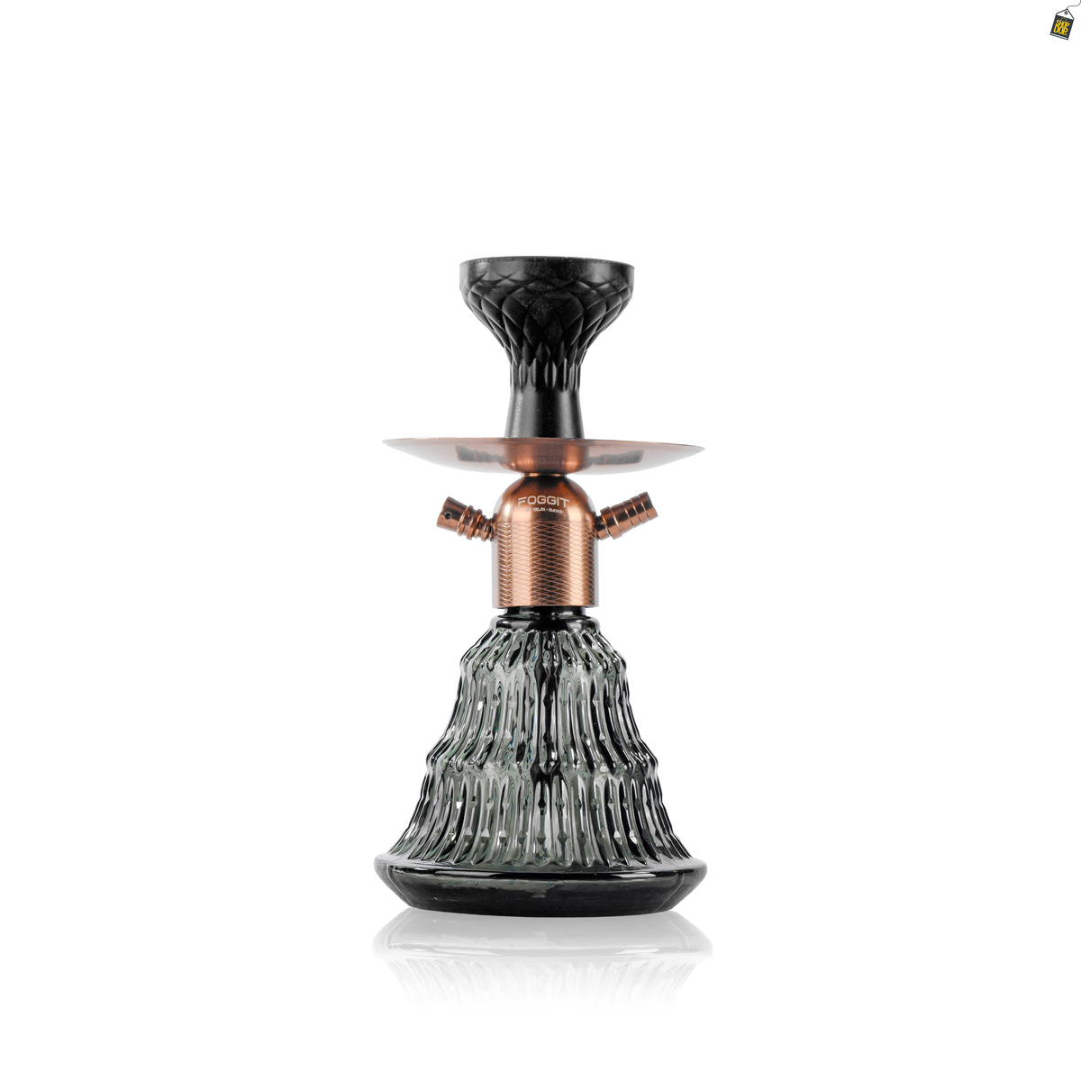 Noddy Trigon Hookah - Bronze Stem / Emerald Green Base