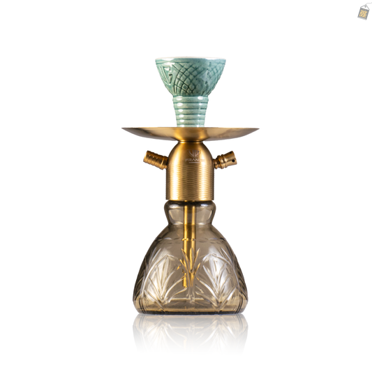 Noddy Hookah - Gold Stem / Grey Round Base