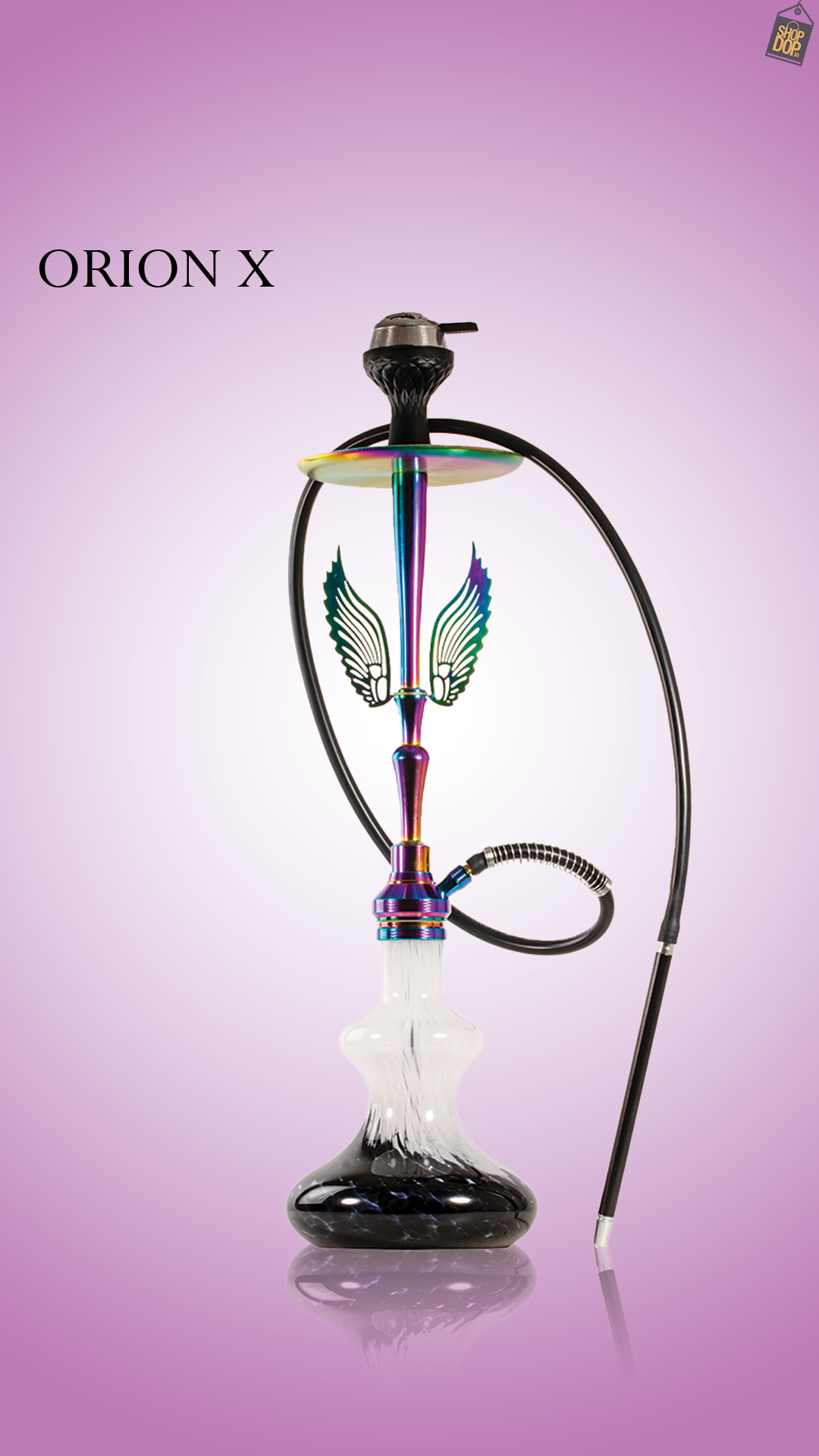 Orion Hookah with Wings - White