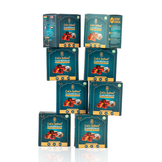 COCO Sultan Coconut Coal for Hookah - 250g (Pack of 8 Boxes)
