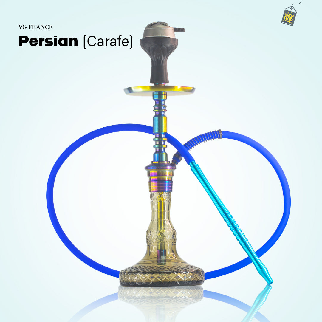 Persian Carafe 2.0 Hookah with Bag - Rainbow Stem / Grey Base