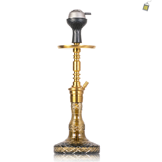 Persian Carafe 2.0 Hookah with Bag - Gold Stem / Grey Base