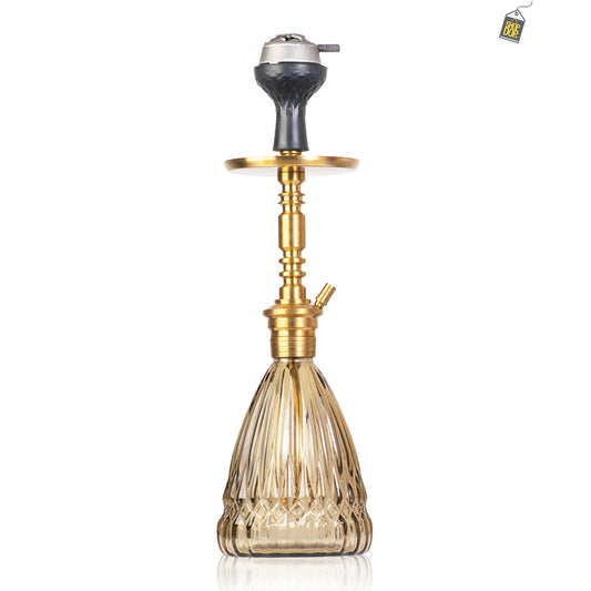 Persian Prism 2.0 Hookah with Bag - Gold Stem / Grey Base