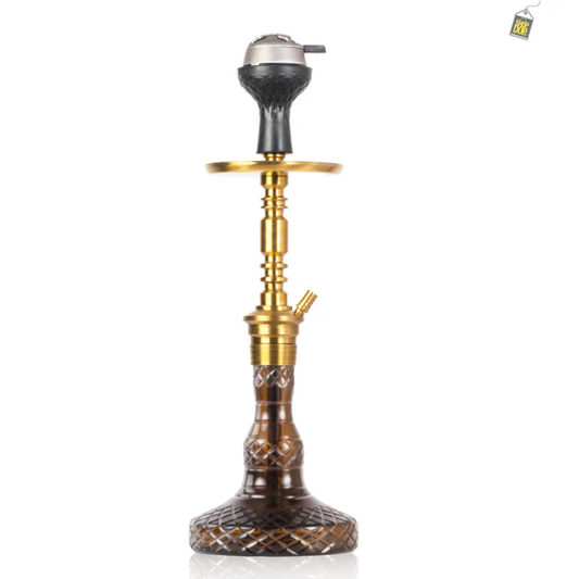 Persian Carafe Hookah with Bag - Gold Stem / Brown Base