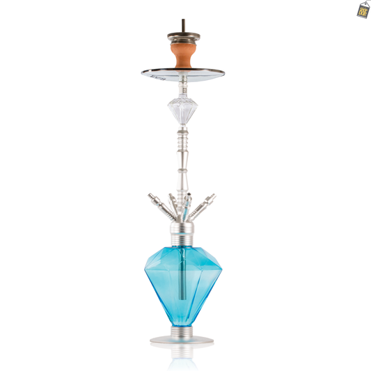 R2 Diamond 4 Pipe Hookah - Silver