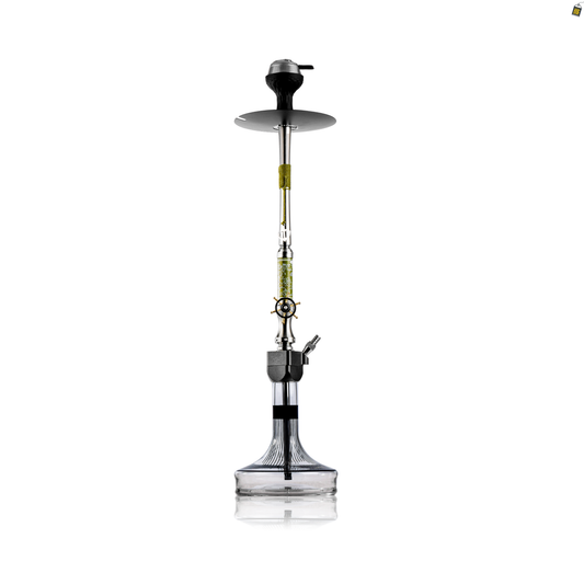Sailor X Hookah - Green Stem / Transparent Glass Base
