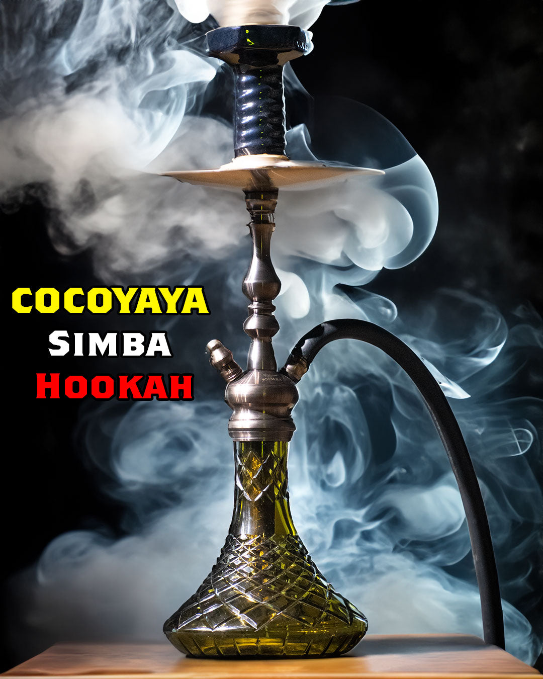 COCOYAYA Simba Hookah - Black Base/Bronze Stem