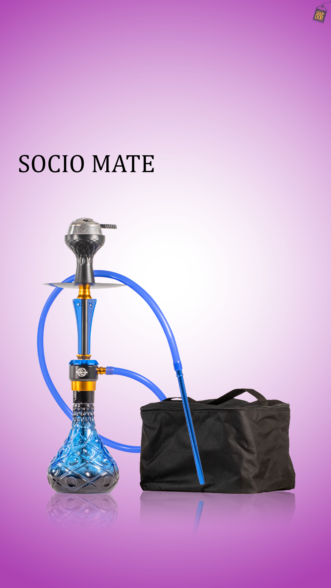 Sociomate Hookah with Bag - Blue