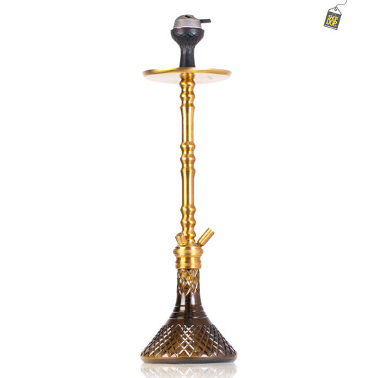 Sultan Arthur Hookah with 2 Bags - Brown Base / Gold Stem