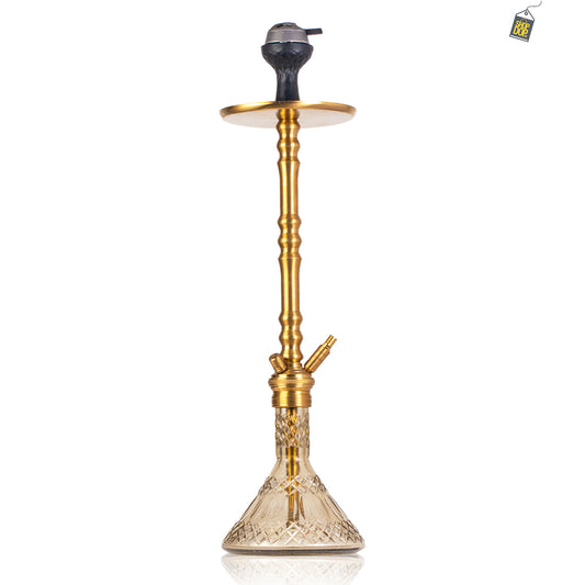 Sultan Arthur Hookah with 2 Bags - Grey Base / Gold Stem