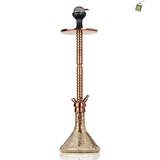 Sultan Heygan Hookah with 2 Bags - Grey Base / Bronze Stem
