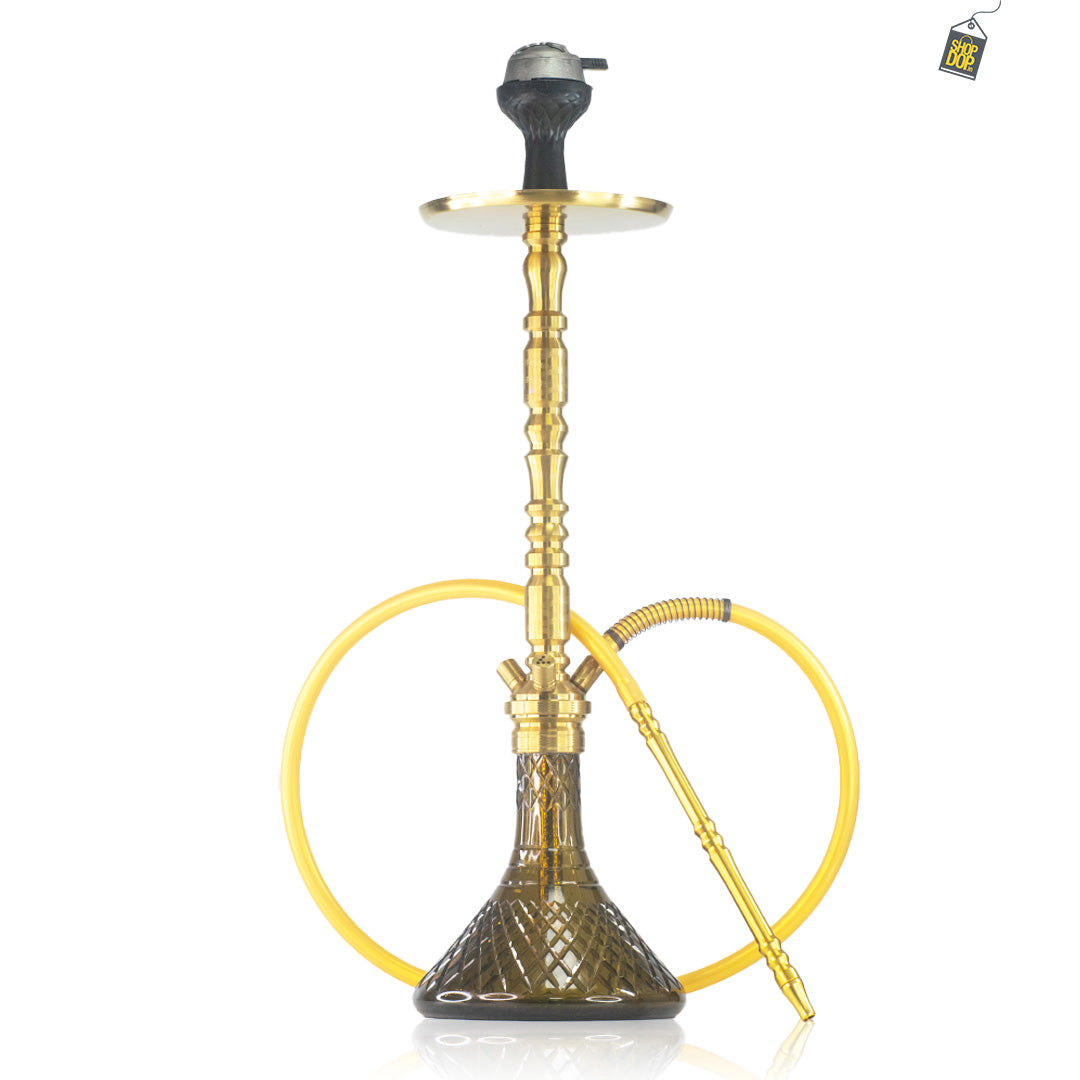 Sultan Igor Hookah with 2 Bags - Brown Base / Gold Stem