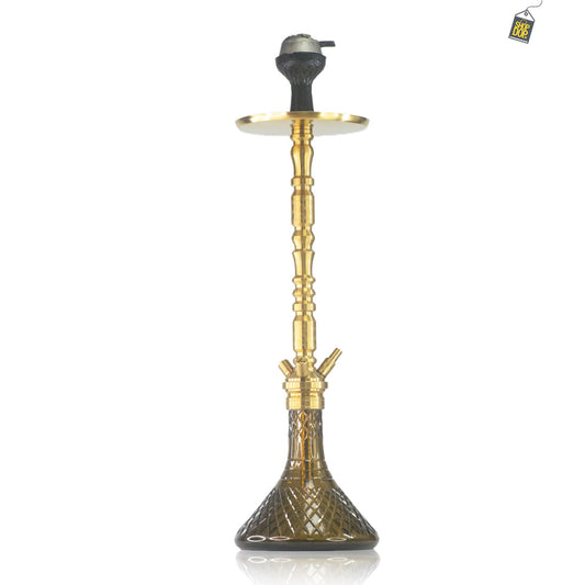Sultan Igor Hookah with 2 Bags - Brown Base / Gold Stem