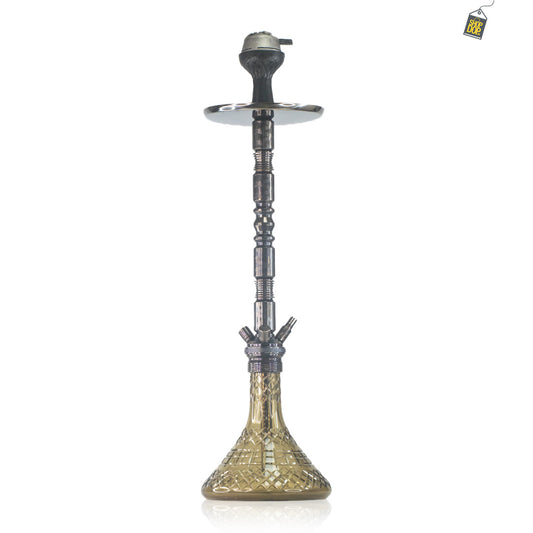 Sultan Maxima Hookah with 2 Bags - Grey Base / Black Stem