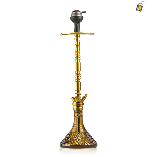 Sultan Hookah with Bags - Amber Base / Golden Stem