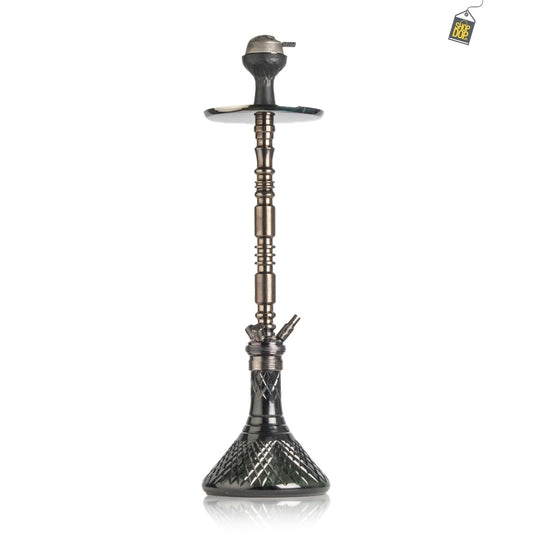 Sultan Evans Hookah with 2 Bags - Black Base / Black Stem