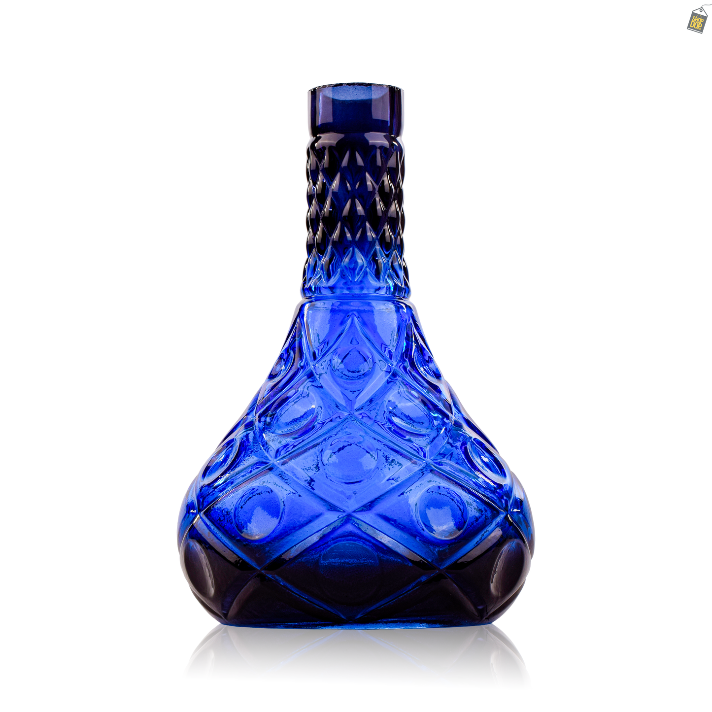 Tomb Cut Glass Hookah Replacement Base - Blue (Lock)