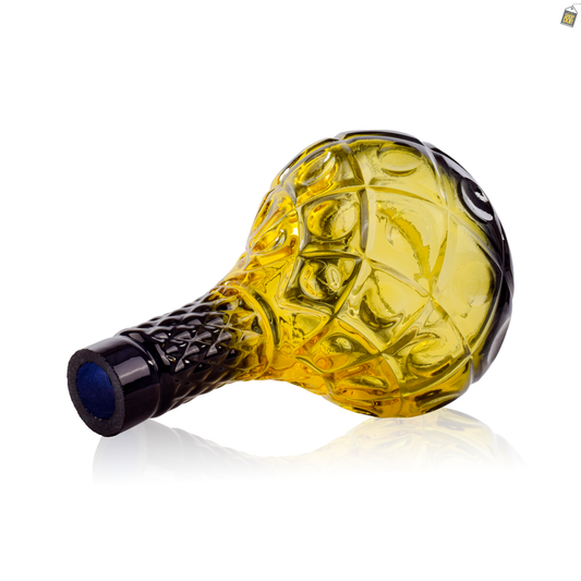 Tomb Cut Glass Hookah Replacement Base - Yellow (Lock)