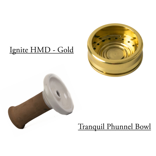 Combo Pack - Tranquil Hookah Phunnel with Ignite Gold HMD